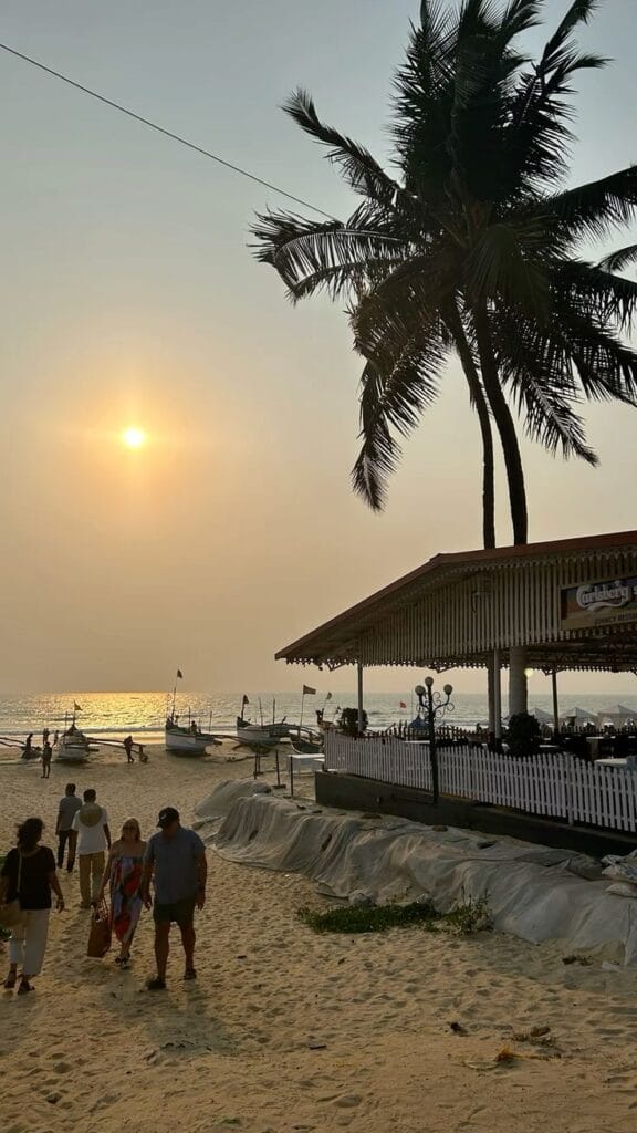 Serene view of Benaulim Beach, located near Goa Chitra Museum.