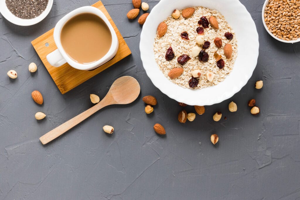 Healthy oats bowl loaded with nutrition