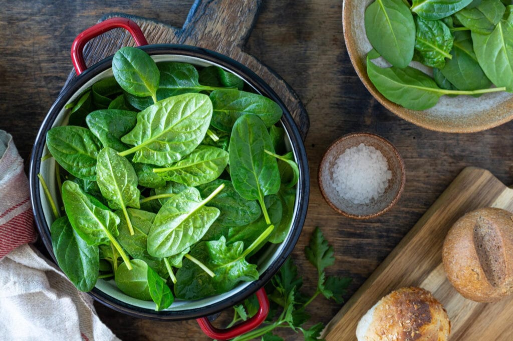 Fresh spinach leaves for better health