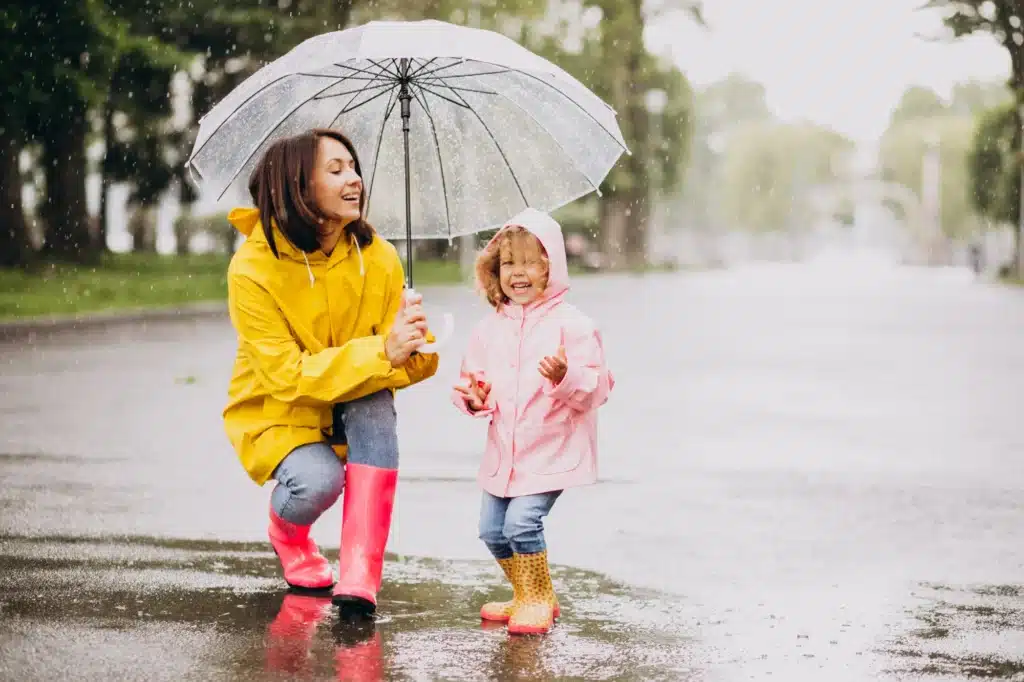 Kerala residents using umbrellas during early monsoon in kerala showers in 2025